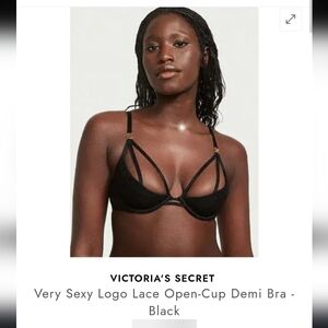 2 Victoria's Secret Black and Pink Lace Bras